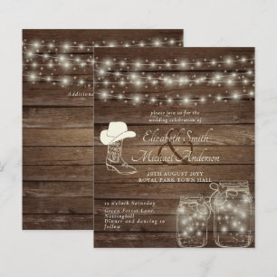 Budget Rustic Lights Mason Jars Cowboy Boot Pet