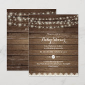 Budget Rustic Lights Mason Jars Lace Baby shower (Voorkant / Achterkant)