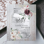 BUDGET Rustic Mason Jar Baby shower Uitnodiging