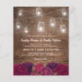 Budget Rustic Mason Jar Floral Wedding Uitnodiging (Voorkant)