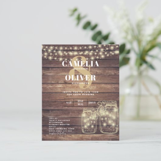 BUDGET Rustic Mason Jar Lights WEDING (Staand voorkant)