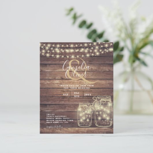 BUDGET Rustic Mason Jar Lights WEDING (Staand voorkant)