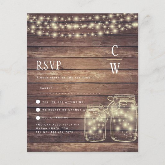 BUDGET Rustic Mason Jar Lights WEDING (Voorkant)