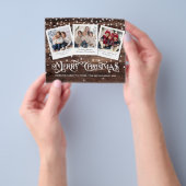 Budget Rustic Merry kerst Photo Holiday Card Flyer (Hand)
