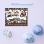 Budget Rustic Merry kerst Photo Holiday Card Flyer (Enkel)