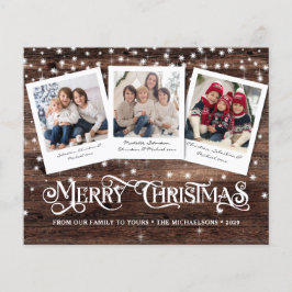 Budget Rustic Merry kerst Photo Holiday Card Flyer