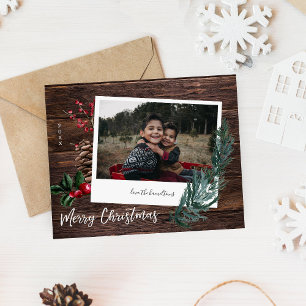 Budget Rustic Merry kersthout & Instant Photo Flyer