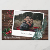 Budget Rustic Merry kersthout Instant Photo L (Voorkant)