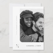 Budget Rustic Minimalistische Trouwfoto Kaart (Voorkant)