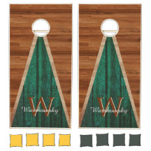 Budget Rustic Modern Emerald Green Wood Hue