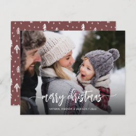 Budget Rustic Modern Merry-kerstfotokaart