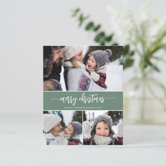 Budget Rustic Moderne Kerst Drie Foto (Staand voorkant)