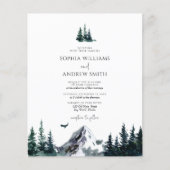Budget Rustic Mountain Forest bruiloft uitnodiging (Voorkant)