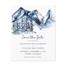 Budget Rustic Mountain Photo Save the Date