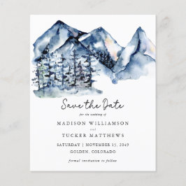 Budget Rustic Mountain Photo Save the Date Flyer