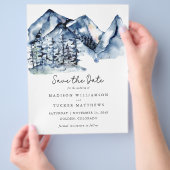 Budget Rustic Mountain Photo Save the Date Flyer (Hand)