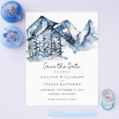 Budget Rustic Mountain Photo Save the Date Flyer (Enkel)