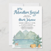 Budget Rustic Mountains Adventure Birthday Party Kaart (Voorkant)
