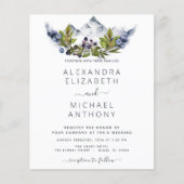Budget Rustic Mountains Forest Wedding Flyer (Voorkant)