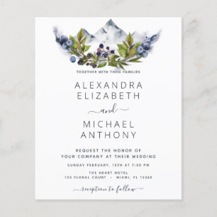 Budget Rustic Mountains Forest Wedding Flyer
