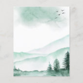 Budget Rustic Mountains Forest Wedding Invitation (Achterkant)