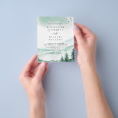 Budget Rustic Mountains Forest Wedding Invitation Flyer (Hand)