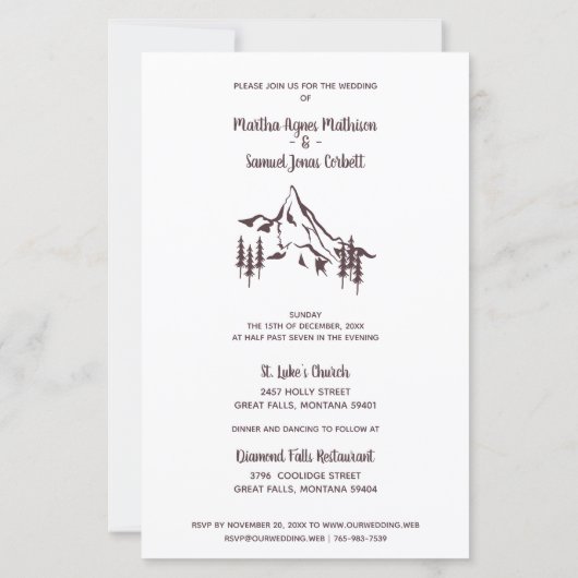 Budget Rustic Mountains Romantic Photo Wedding (Achterkant)