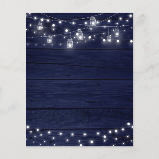 Budget Rustic Navy Wood Mason Jars SAVE the DATE (Achterkant)