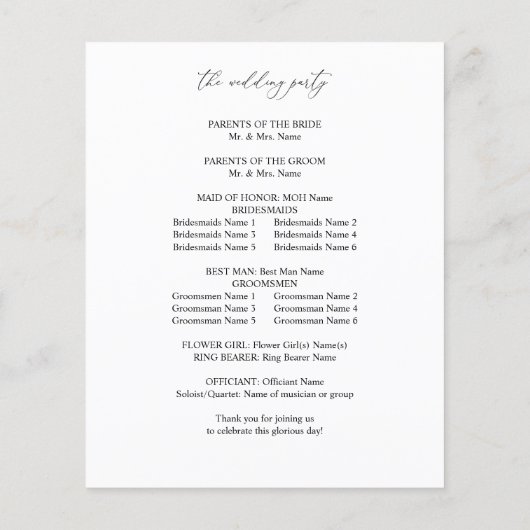 Budget Rustic Neutral Boho Floral Wedding Ceremony Flyer (Achterkant)