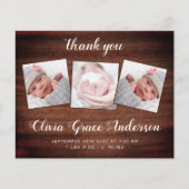 Budget Rustic New Baby 3 Foto Dank u geboorte (Voorkant)