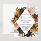 Budget Rustic Paars, Roze & Gouden Bloem Bruiloft (Voorkant / Achterkant)
