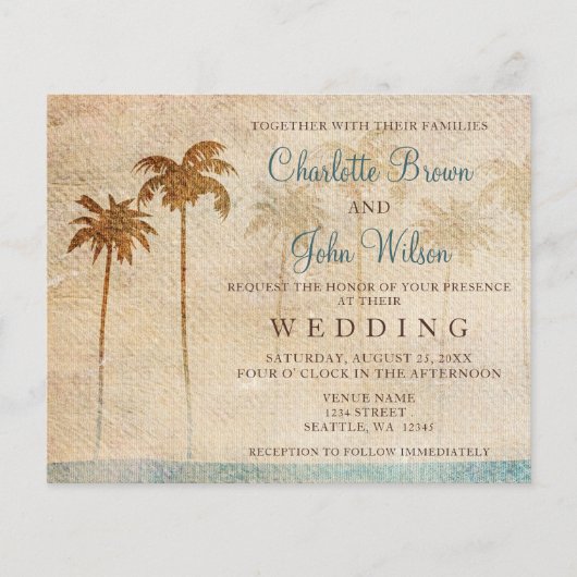 Budget Rustic Palm Trees Beach Wedding (Voorkant)