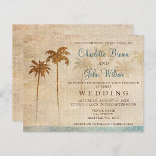 Budget Rustic Palm Trees Beach Wedding