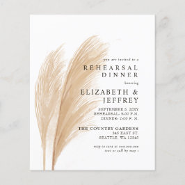 Budget Rustic Pampas Rehearsal Dinner Uitnodiging