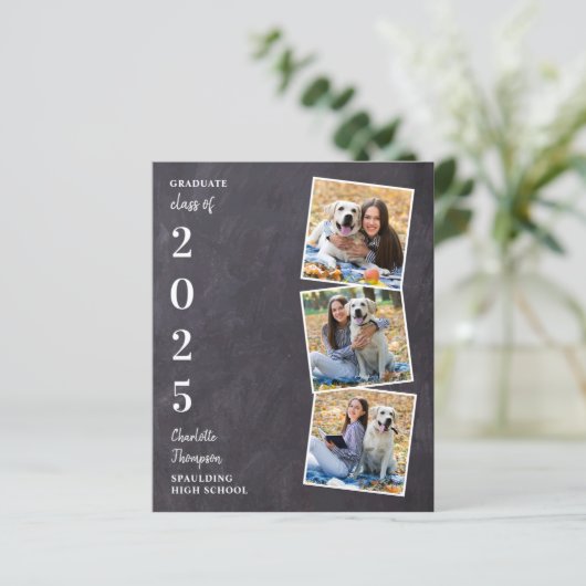 Budget Rustic Photo Collage Graduation Invitations (Staand voorkant)