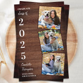 Budget Rustic Photo Collage Graduation Invitations