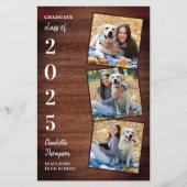 Budget Rustic Photo Collage Graduation Invitations (Voorkant)