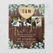 Budget Rustic Photo Collage Greenery Wedding Invit (Voorkant)
