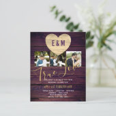 Budget Rustic Photo Collage Wedding Invitations (Staand voorkant)