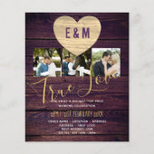 Budget Rustic Photo Collage Wedding Invitations (Voorkant)
