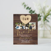 Budget Rustic Photo Collage Wedding Invitations (Staand voorkant)