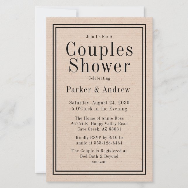 Budget Rustic Photo Couples Shower (Voorkant)