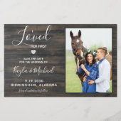 Budget Rustic Photo Horse Wedding Save the Date (Voorkant)