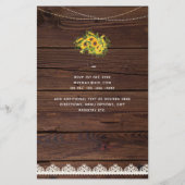 Budget Rustic Photo Sunflower Wedding nodigt A9 ui (Achterkant)