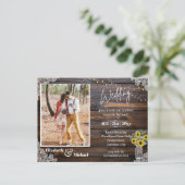 BUDGET Rustic PHOTO Wedding Save the Date Briefkaa Briefkaart (Staand voorkant)
