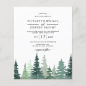 Budget Rustic Pine Forest Wedding Invitation (Voorkant)