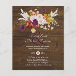Budget Rustic Plum Blooms Ginger Wedding Invites
