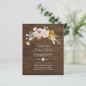 Budget Rustic Plum Blooms Ginger Wedding Invites (Staand voorkant)