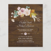 Budget Rustic Plum Blooms Ginger Wedding Invites (Voorkant)