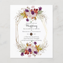 Budget Rustic Plum Floral Wedding Herfst nodigt ui